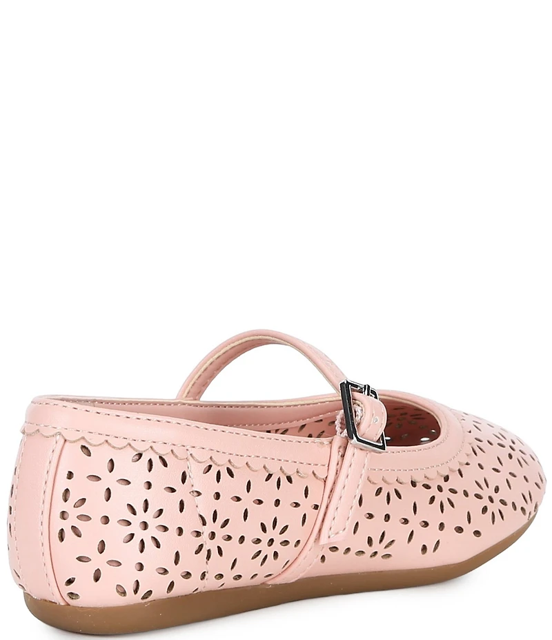 Copper Key Girls' Lorelei Floral Perforated Detail Mary Jane Flats (Toddler)