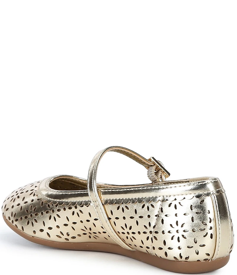 Copper Key Girls' Lorelei Floral Perforated Detail Mary Jane Flats (Toddler)
