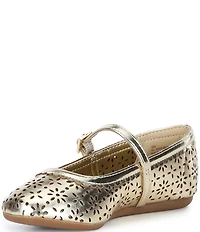 Copper Key Girls' Lorelei Floral Perforated Detail Mary Jane Flats (Toddler)