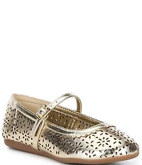 Copper Key Girls' Lorelei Floral Perforated Detail Mary Jane Flats (Youth)