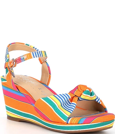 Copper Key Girls' Luuna Canvas Knotted Wedge Sandals (Youth)