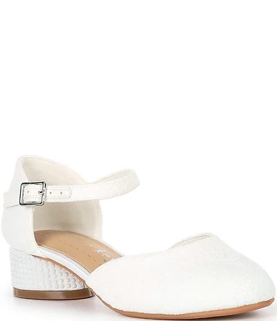 Copper Key Girls' Lydia Lace Closed Toe Pearl Pumps (Youth)