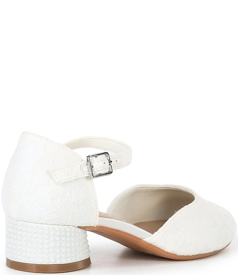Copper Key Girls' Lydia Lace Closed Toe Pearl Pumps (Youth)