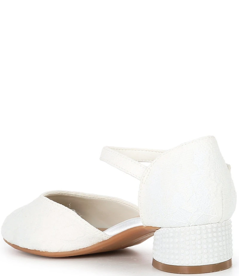 Copper Key Girls' Lydia Lace Closed Toe Pearl Pumps (Youth)