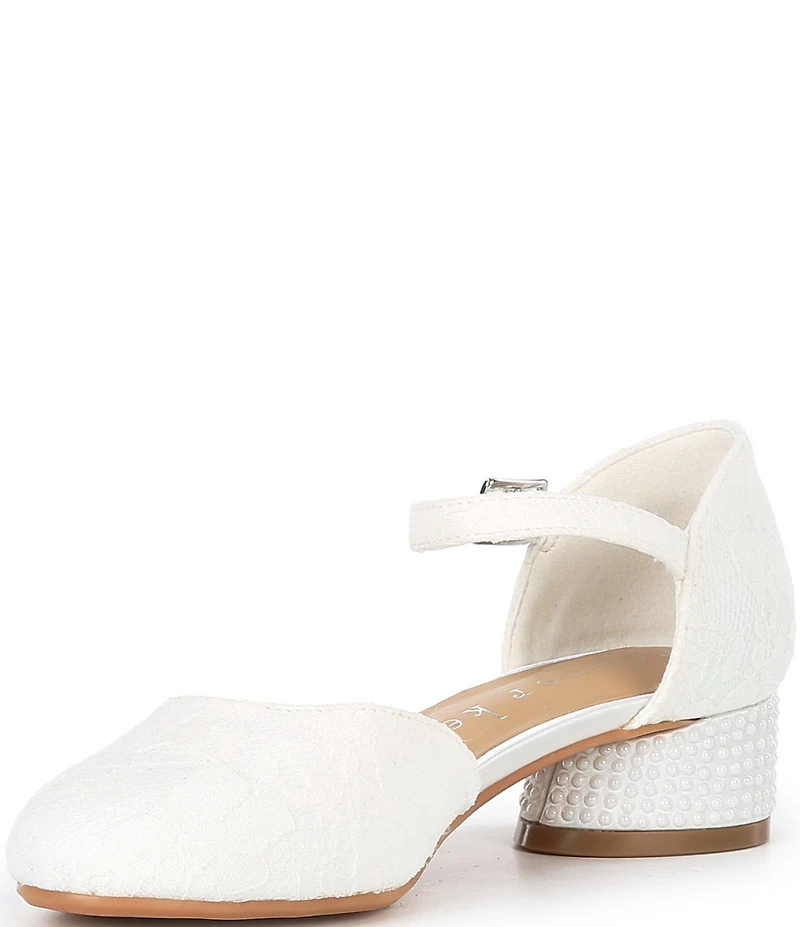 Copper Key Girls' Lydia Lace Closed Toe Pearl Pumps (Youth)