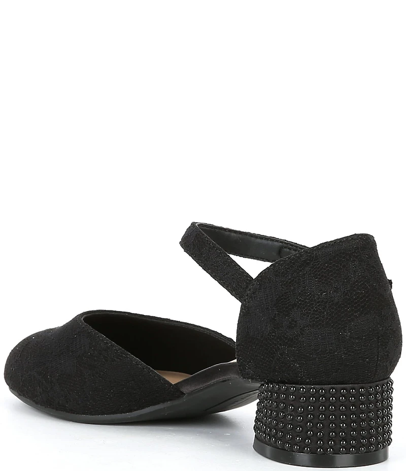 Copper Key Girls' Lydia Lace Closed Toe Pearl Pumps (Youth)