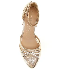 Copper Key Girls' Poppy Rhinestone Bow Dress Heels (Youth)