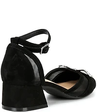 Copper Key Girls' Poppy Suede Rhinestone Bow Dress Heels (Youth)