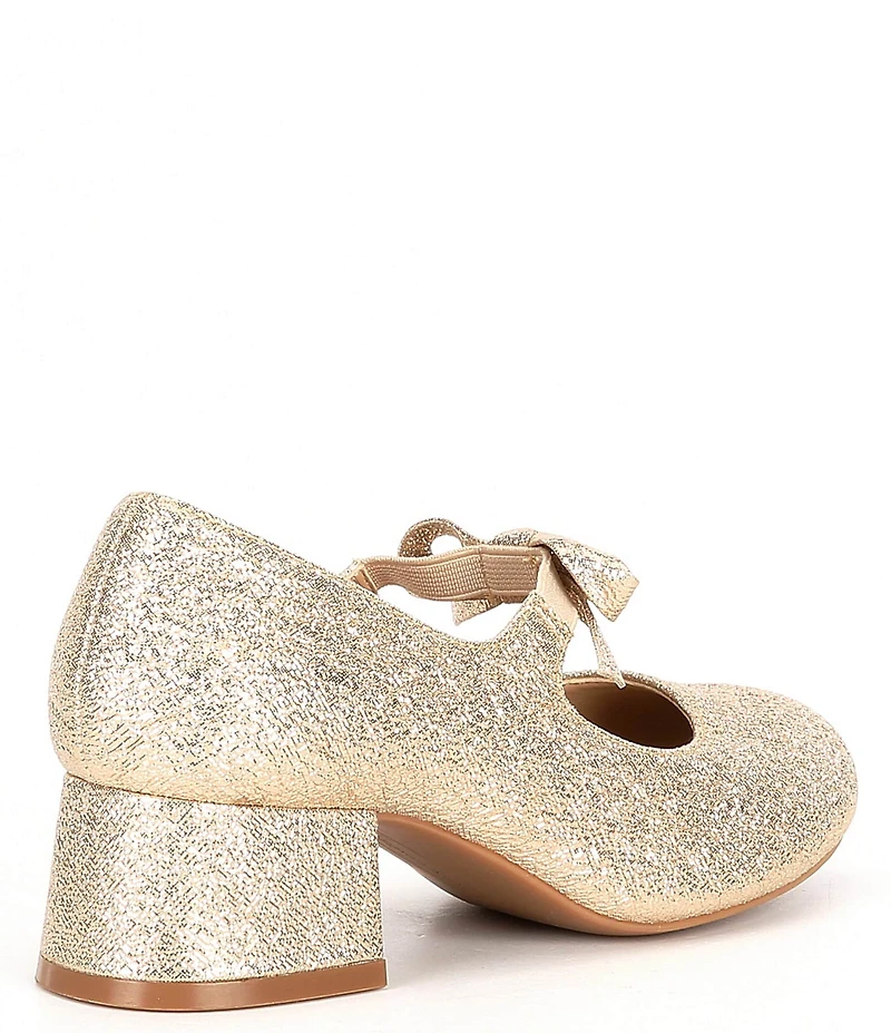 Copper Key Girls' Starlet Metallic Glitter Bow Detail Dress Heels (Toddler)