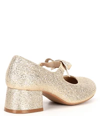 Copper Key Girls' Starlet Metallic Glitter Bow Detail Dress Heels (Toddler)