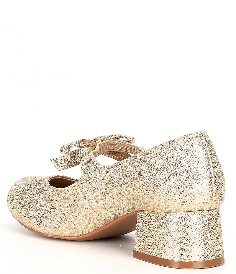 Copper Key Girls' Starlet Metallic Glitter Bow Detail Dress Heels (Toddler)