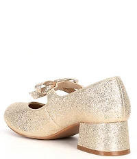 Copper Key Girls' Starlet Metallic Glitter Bow Detail Dress Heels (Toddler)