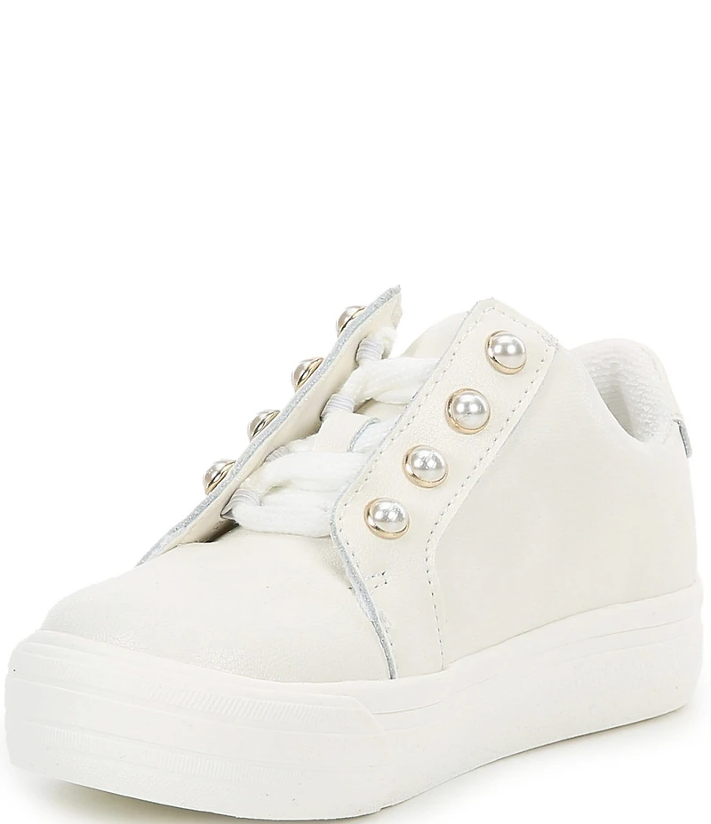 Copper Key Girls' Wrenly Pearl Leather Lace-Up Sneakers (Toddler)