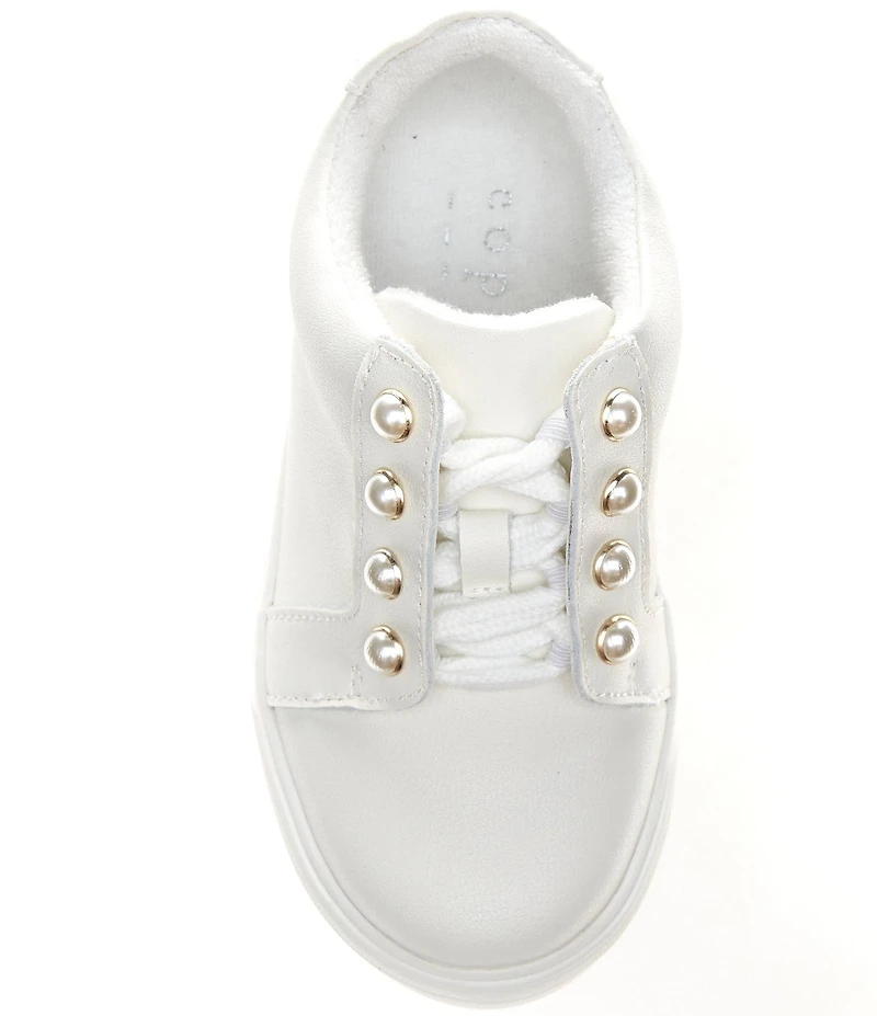 Copper Key Girls' Wrenly Pearl Leather Lace-Up Sneakers (Toddler)