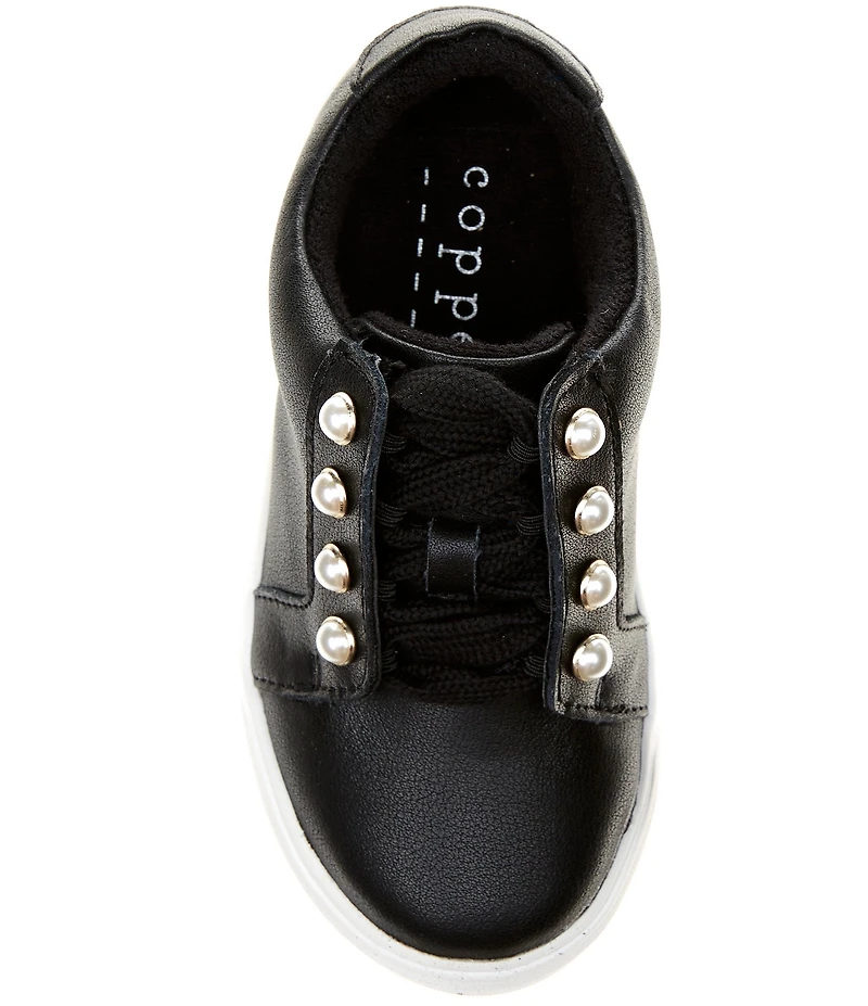 Copper Key Girls' Wrenly Pearl Leather Lace-Up Sneakers (Toddler)