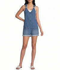 Copper Key Hailey V-Neck Americana Roll Cuff Overalls