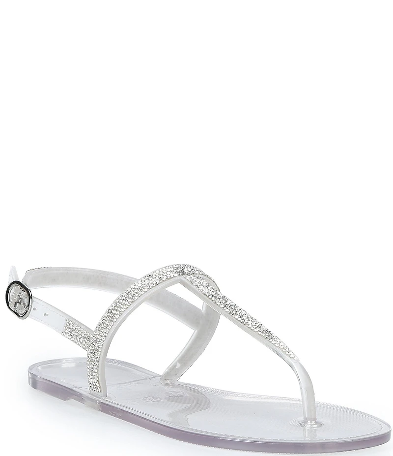 Copper Key Haven Rhinestone T-Strap Flat Sandals