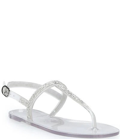 Copper Key Haven Rhinestone T-Strap Flat Sandals