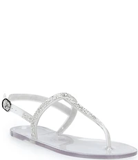 Copper Key Haven Rhinestone T-Strap Flat Sandals