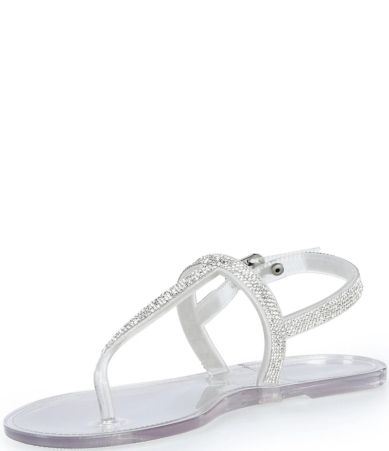 Copper Key Haven Rhinestone T-Strap Flat Sandals