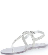 Copper Key Haven Rhinestone T-Strap Flat Sandals