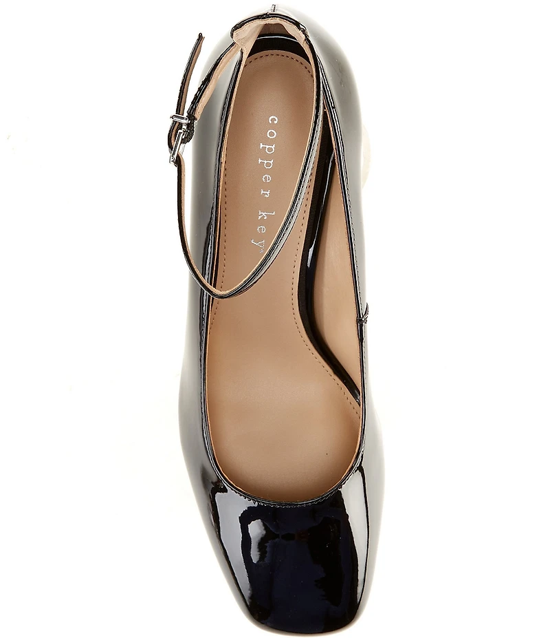 Copper Key Jazzy Patent Ankle Strap Pumps