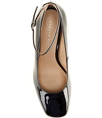 Copper Key Jazzy Patent Ankle Strap Pumps