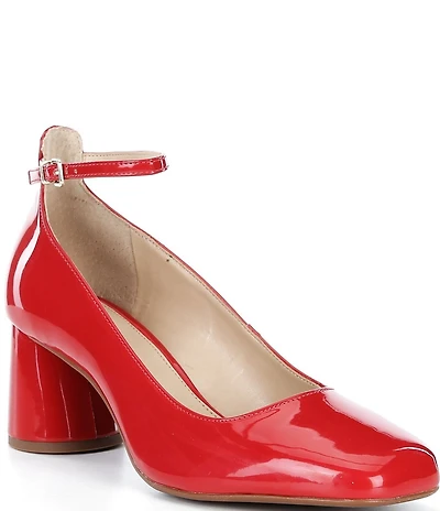 Copper Key Jazzy Patent Ankle Strap Pumps