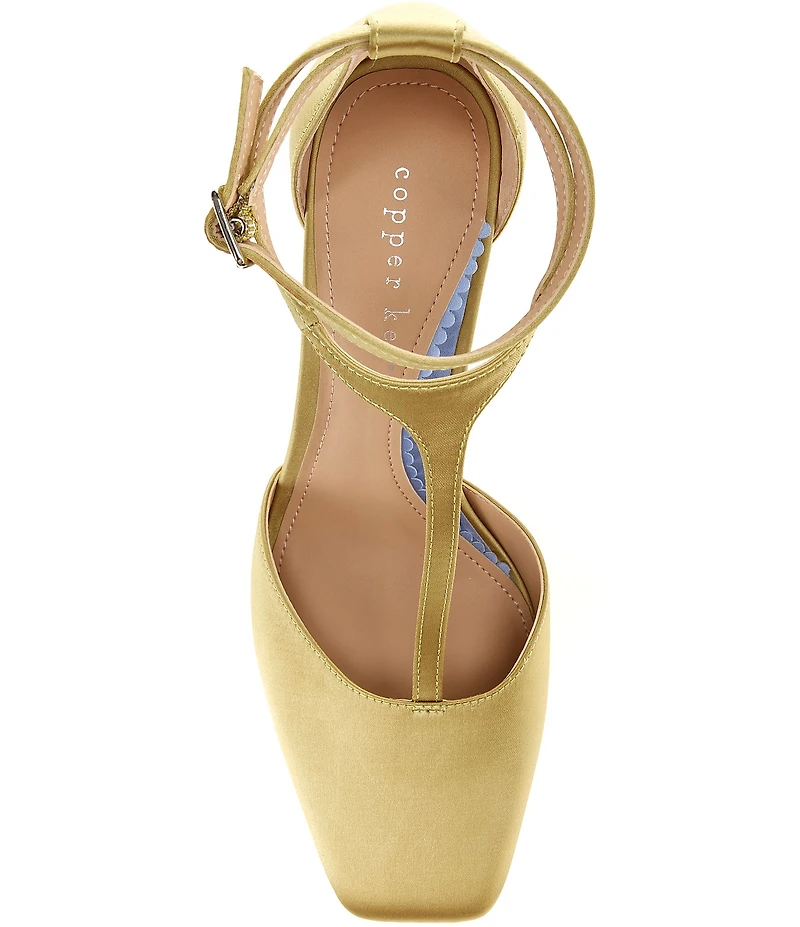 Copper Key Julieta Satin T-Strap Pumps