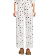 Copper Key Knit Cherry Print Wide Leg Coordinating Pants