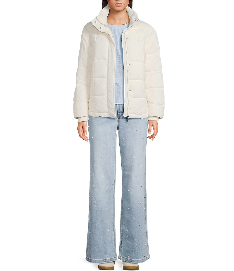 Copper Key Knit Collar Winter Puffer Jacket