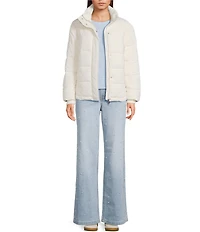 Copper Key Knit Collar Winter Puffer Jacket