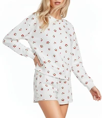 Copper Key Knit Coordinating Cherry Print Lounge Top