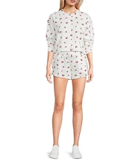 Copper Key Knit Coordinating Cherry Print Lounge Top