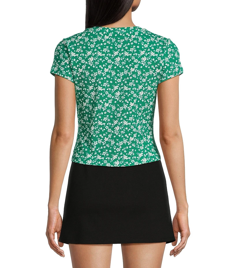 Copper Key Knit Ditsy Floral Print T-Shirt