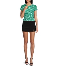 Copper Key Knit Ditsy Floral Print T-Shirt