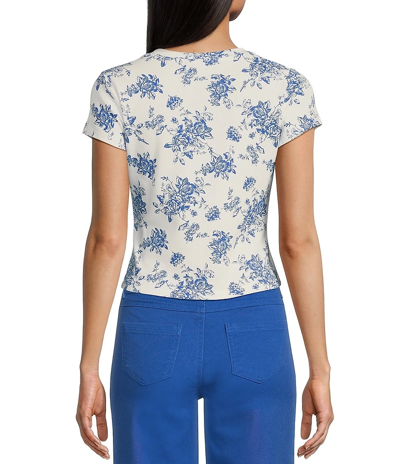 Copper Key Knit Floral Print T-Shirt