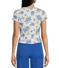 Copper Key Knit Floral Print T-Shirt