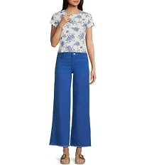 Copper Key Knit Floral Print T-Shirt