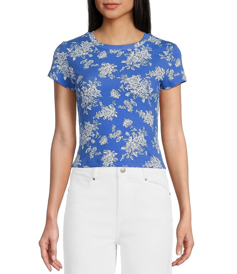 Copper Key Knit Floral Print T-Shirt