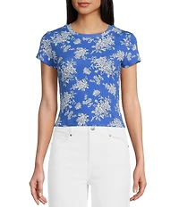 Copper Key Knit Floral Print T-Shirt