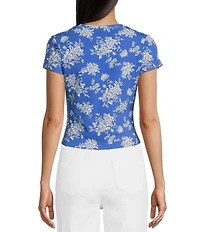 Copper Key Knit Floral Print T-Shirt