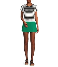 Copper Key Knit Front Slit Mini Skort
