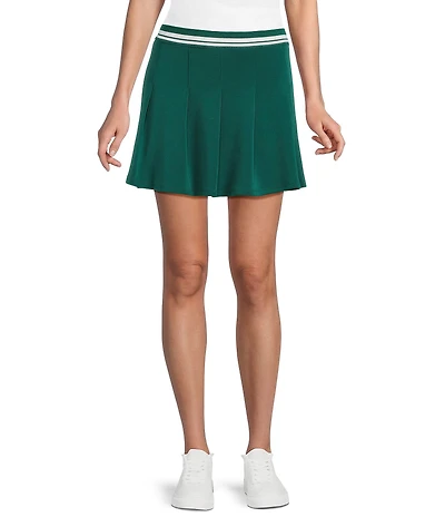 Copper Key Knit Pleated Skirt