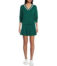 Copper Key Knit Pleated Skirt