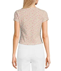 Copper Key Knit Rose Print T-Shirt