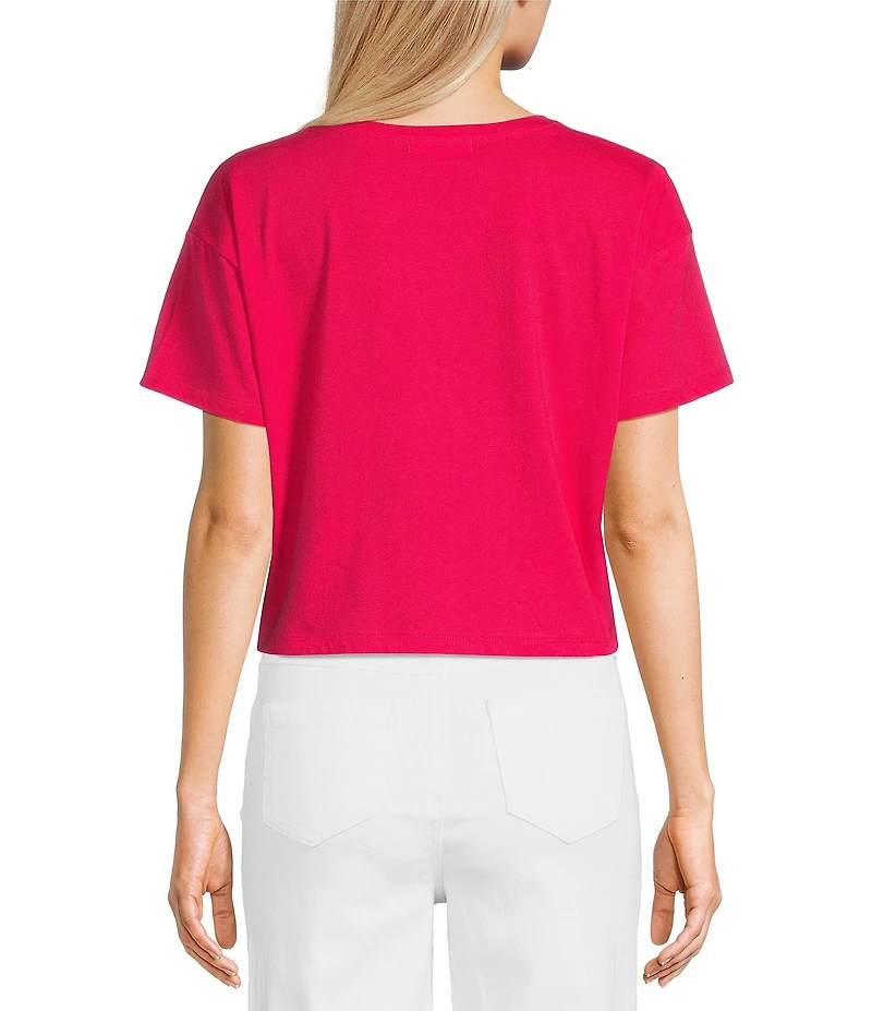 Copper Key Knit Solid Boxy T-Shirt