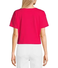 Copper Key Knit Solid Boxy T-Shirt