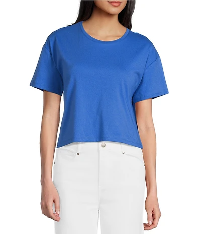 Copper Key Knit Solid Boxy T-Shirt