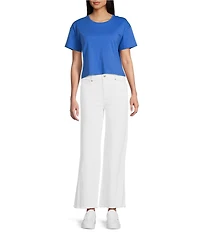 Copper Key Knit Solid Boxy T-Shirt